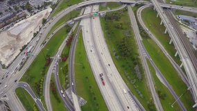 Highway interchange aerial footage