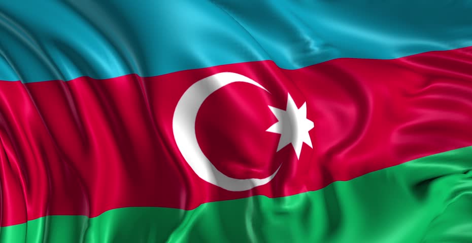 The flag of Azerbaijan.