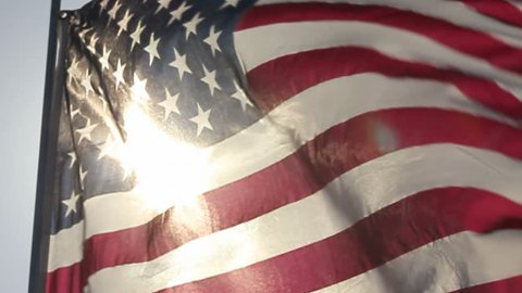AMERICAN FLAG IN SLOW MOTION Video Stok