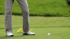 Detail of hit a golf ball