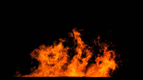 Fire Looping VFX element with Alpha channel matte.  Created using proprietary CG fluid dynamics methods.