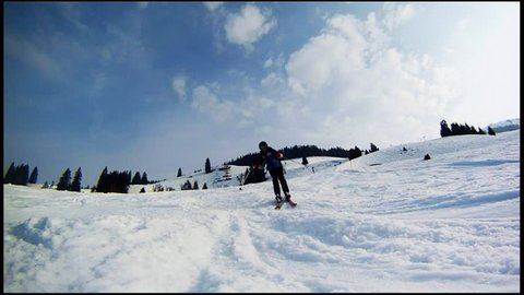 aerial view two male hikers walking Stock Footage Video (100% Royalty