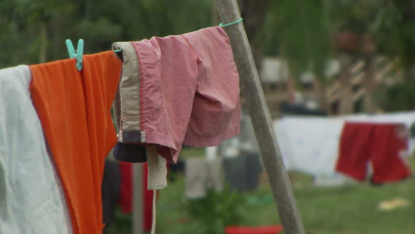 Closeup of Clothes hanging