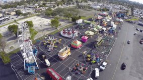 Aerial footage of a carnival