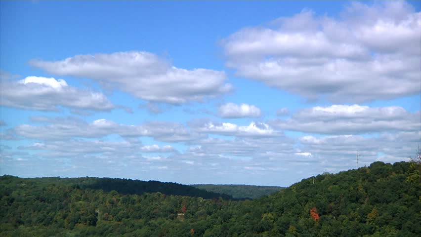 Time lapse of clouds over a Western Pennsylvania hillside in early Autumn.