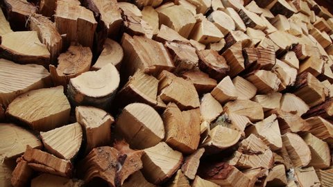 Large Pile of Firewood, Camera movement along the slider