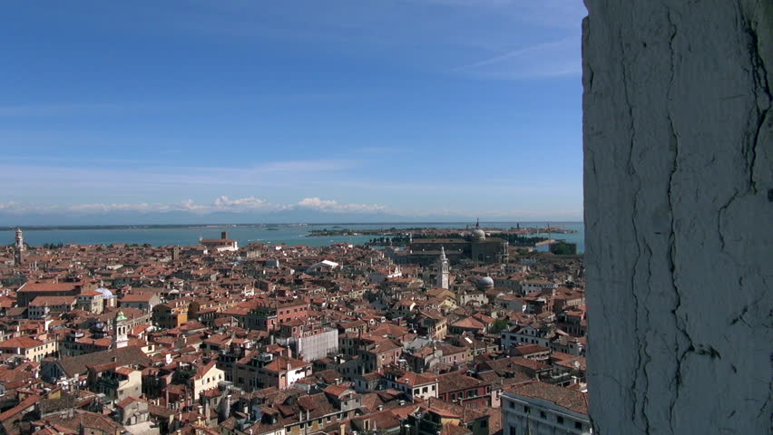 Aerial view and panorama of Venice city in Italy
