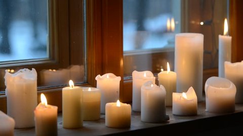 White candles Stock Video