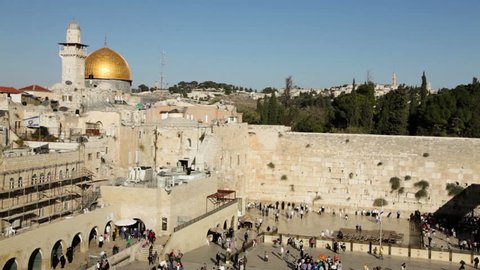 Dome of the Rock and the Western Wall in Jerusalem