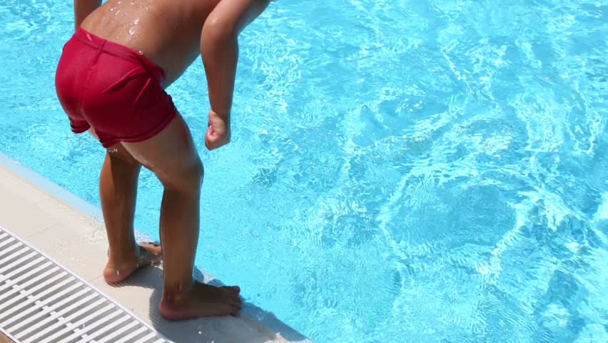 boys red swim trunks