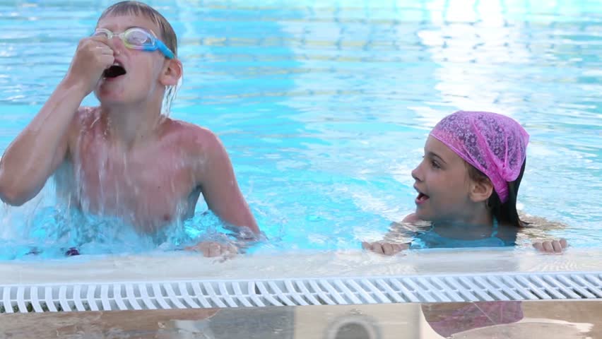 brother sister pool dive under water Stock Footage Video (100% Royalty ...