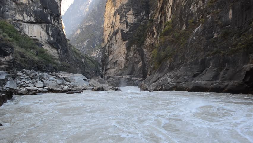 River rapids on lower Yantze river in Tiger leaping gorge in yunnan, china