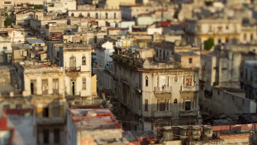 Time lapse of neglected colonial era buildings, Old Havana, Havana, Cuba
