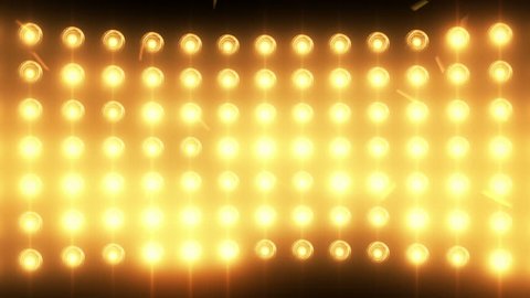 Bright flood lights background with particles and glow. Gold tint. Seamless loop. 
Ultra HD - 4K Resolution. More color options available in my portfolio.