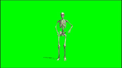 skeleton dancing rap - seperated on green screen 
