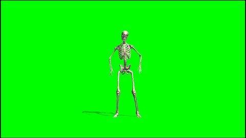 skeleton dancing rap - seperated on green screen 
