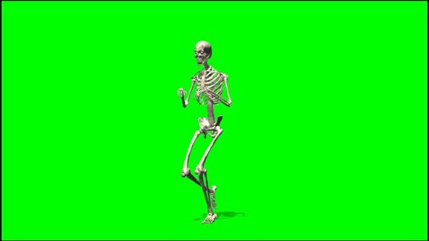 skeleton sneaks - seperated on green screen 