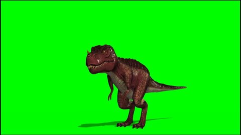 T Rex Dinosaurier dies - seperated on green screen 