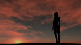 Girl in the sunset - Video Background