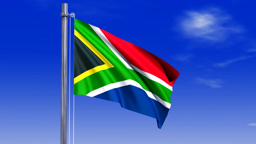 african rsa flag waving wind blue Stock Footage Video (100% Royalty ...