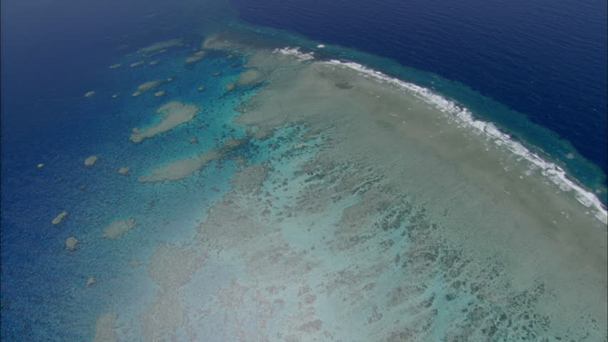 Tropical Sandbar. Aerial shot of a large tropical sandbar in the middle of the ocean. | Shutterstock HD Video #5423948