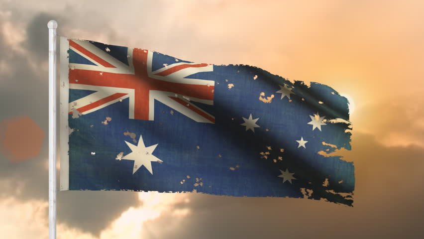 Aged Australia Flag - HD 1080