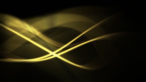 abstract graphic background of yellow glowing curves in motion (FULL HD