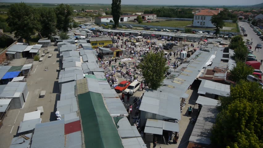 flea market place,aerial view