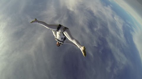 skydiver freestyle woman in free fall