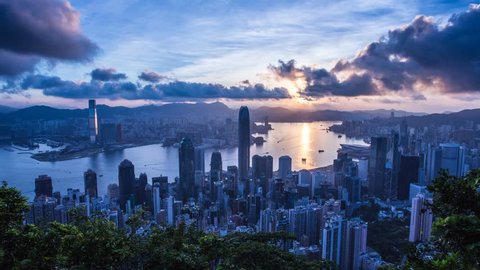 Hong Kong Victoria Habour Sunrise- Timelapse