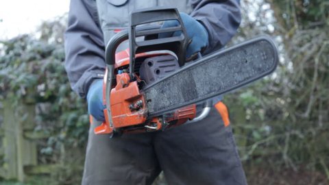 Chainsaw in action