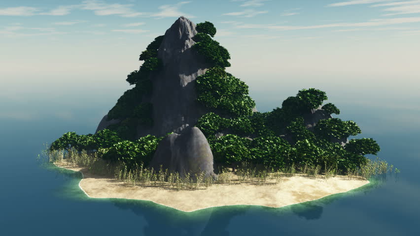 loop rotating rocky island