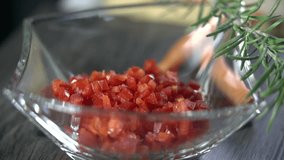 Red pepper falling into glass dish - Powered by Shutterstock - Get 15% off with code: PIKWIZARD15