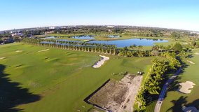 Aerial footage of a golf course
