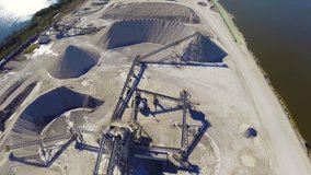 Industrial dig site aerial footage