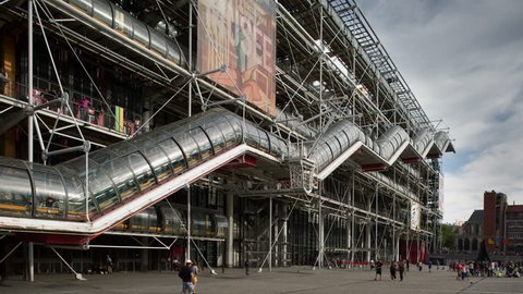 PARIS, FRANCE - AUG 2013: 4k the pompidou modern art museum in paris, france. super high quality, 4k resolution (4096x2304).