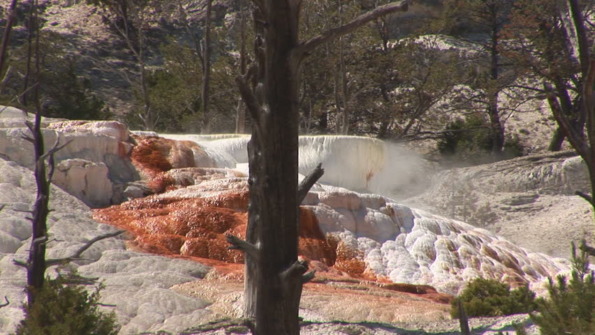 Mammoth Hot Springs, Yellowstone National Park - long zoom out