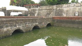 pan shot of main entrance gate of fort santiago intramuros manila philippines

