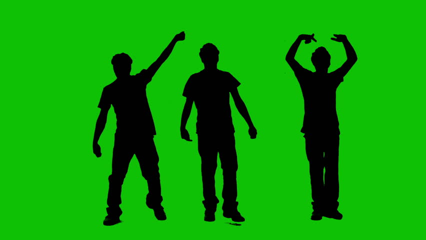 The figure of a young man on a green background