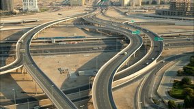 Highway intersection in Dubai, United Arab Emirates. 1080p time lapse video.