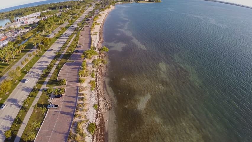 Stock aerial video of Key Biscayne Florida