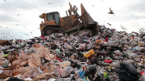 Movie of a truck working in a landfill