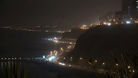 timelapse video footage of traffic at night in Lima, Peru, South America
