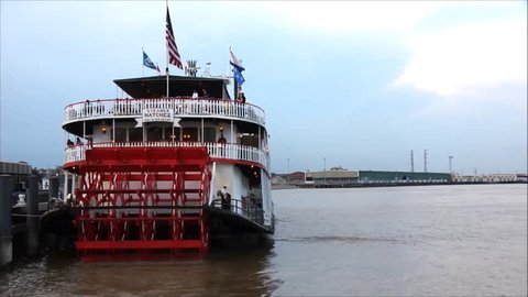 New Orleans - July 13: Steamboat Natchez departs on its daily cruise up the Mississippi River on July 13th, 2011. The Natchez is the last authentic steamboat in operation on the river.