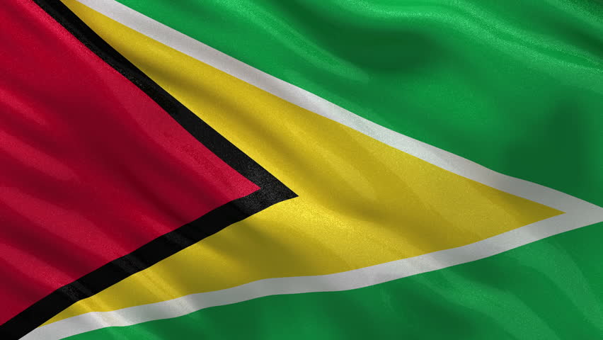 Flag of Guyana Gently Waving Stock Footage Video (100% Royalty-free ...