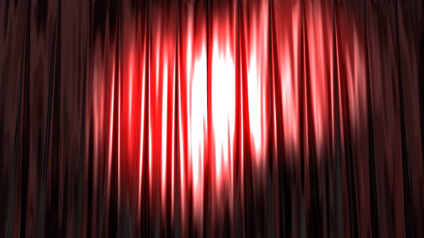 High definition clip of a red stage curtain with spotlights. Perfect loop.
