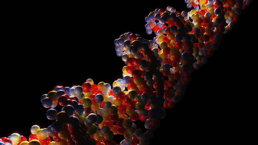 Spinning DNA strand. HD resolution loopable clip