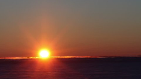 UHD, 4K Sunset Over Frozen Sea Ice, Arctic Alaska, Time Lapse,