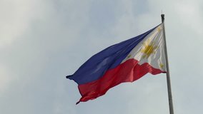huge Philippine flag smoothly waving.

