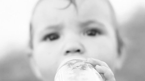 baby drink milk (slow motion)